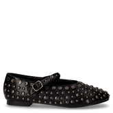 Ballerina in ecopelle con borchie e cinturino nero | Boscaini Scarpe