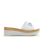 Ciabatta con zeppa bianco | Boscaini Scarpe