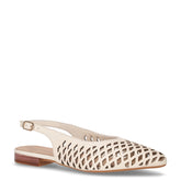 Slingback bassa in pelle bianco marshmelow | Boscaini Scarpe