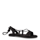 Sandalo in pelle con laccetti nero | Boscaini Scarpe