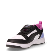 Rebound V6 Low sneaker in ecopelle bambina bianco nero rosa | Boscaini Scarpe