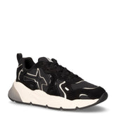 Sarah sneaker in pelle e tessuto nero | Boscaini Scarpe