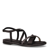 Sandalo in pelle con cinturini incrociati nero | Boscaini Scarpe