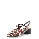 Slingback a punta con cinturino brown bianco nero | Boscaini Scarpe
