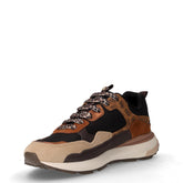 Sneaker in tessuto ed ecopelle nero marrone | Boscaini Scarpe