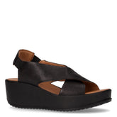 Sandalo con zeppa nero | Boscaini Scarpe