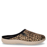 Ciabatta in tessuto con stampa leopardata naturale | Boscaini Scarpe