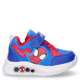 Sneaker in ecopelle e tessuto con luci bambino blu | Boscaini Scarpe