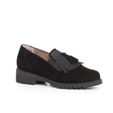 Mocassino con frangia e nappine nero cocco - Mocassini Donna | Boscaini Scarpe