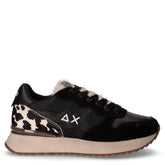 Stargirl Animalier sneaker in tessuto e pelle nero beige | Boscaini Scarpe