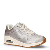 Uno Shining Bright sneaker in tessuto metallizzato champagne | Boscaini Scarpe