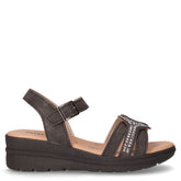 Sandalo in ecopelle con zeppa nero | Boscaini Scarpe