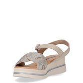Sandalo in ecopelle con zeppa argento | Boscaini Scarpe