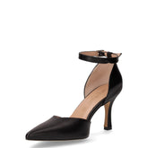 Decollete con tacco a punta in ecopelle nero | Boscaini Scarpe