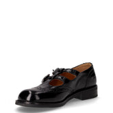 Scarpa in pelle con doppio cinturino nero | Boscaini Scarpe