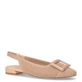 Slingback bassa in tessuto traforato noce | Boscaini Scarpe