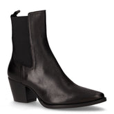 Stivaletto camperos in pelle con tacco nero | Boscaini Scarpe