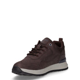 Sneaker in ecopelle e tessuto marrone scuro | Boscaini Scarpe