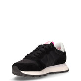Ally Solid sneaker in pelle e tessuto nero fuxia | Boscaini Scarpe