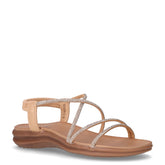 Sandalo in ecopelle con strass oro | Boscaini Scarpe