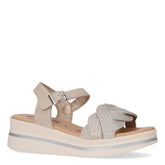 Sandalo in ecopelle con zeppa argento | Boscaini Scarpe