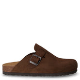 Ciabatta in pelle scamosciata marrone | Boscaini Scarpe