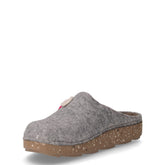 Ciabatta in tessuto con decoro foglie grigio argento | Boscaini Scarpe