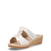Ciabatta in ecopelle con zeppa bianco | Boscaini Scarpe
