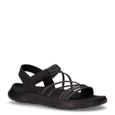 Go Walk Flex Emma sandalo in tessuto ed ecopelle nero | Boscaini Scarpe