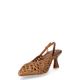 Slingback in rafia intrecciata con tacco bronzo | Boscaini Scarpe