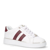 Sneaker in ecopelle con bande laterali bianco rosso | Boscaini Scarpe