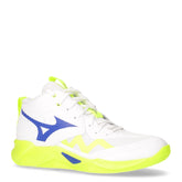 Wave Momentum Pro Mid scarpa da pallavolo in tessuto ed ecopelle bianco giallo fluo - Scarpe Pallavolo Donna | Boscaini Scarpe