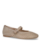 Ballerina in tessuto con cinturino bronzo | Boscaini Scarpe
