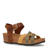 Sandalo con zeppa bosco cuoio rust | Boscaini Scarpe