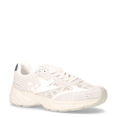Sneaker in tessuto ed ecopelle argento bianco | Boscaini Scarpe