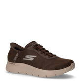 Go Walk Flex Smooth Motion sneaker slip ins in ecopelle marrone | Boscaini Scarpe