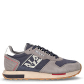 Sneaker in pelle e tessuto navy grigio | Boscaini Scarpe