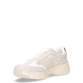 Sneaker in tessuto ed ecopelle argento bianco | Boscaini Scarpe