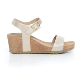 Sandalo con zeppa platino | Boscaini Scarpe