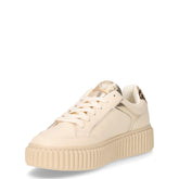 Sneaker in ecopelle con platform beige | Boscaini Scarpe