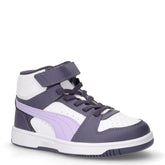 Rebound Slam Mid sneaker in ecopelle bambina viola bianco | Boscaini Scarpe