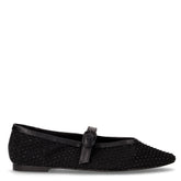 Ballerina in tessuto con mini strass nero | Boscaini Scarpe