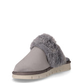 Loxi ciabatta in tessuto con ecopelliccia topo | Boscaini Scarpe