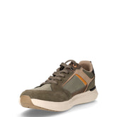Neil sneaker in tessuto e pelle oliva beige | Boscaini Scarpe