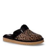 Ciabatta in tessuto nero leopardato | Boscaini Scarpe