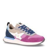 Stargirl sneaker in pelle e tessuto prugna marrone azzurro - SUN68 | Boscaini Scarpe
