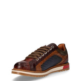 Stringata sportiva in pelle legno blu | Boscaini Scarpe