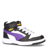 Rebound V6 sneaker bambina in ecopelle bianco nero viola | Boscaini Scarpe