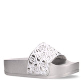 Mykonos 01 ciabatta di gomma con platform silver | Boscaini Scarpe