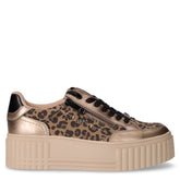 Sneaker platform in ecopelle stampa leopardo leo dune comb | Boscaini Scarpe
